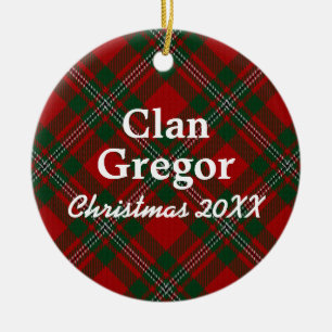 Clan Gregor Scottish Tartan Ceramic Ornament