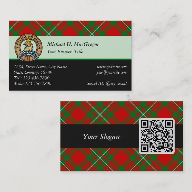 Clan Gregor Tartan Business Card (Front/Back)