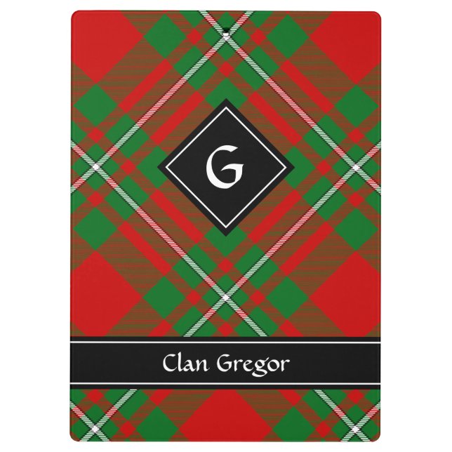 Clan Gregor Tartan Clipboard (Back)