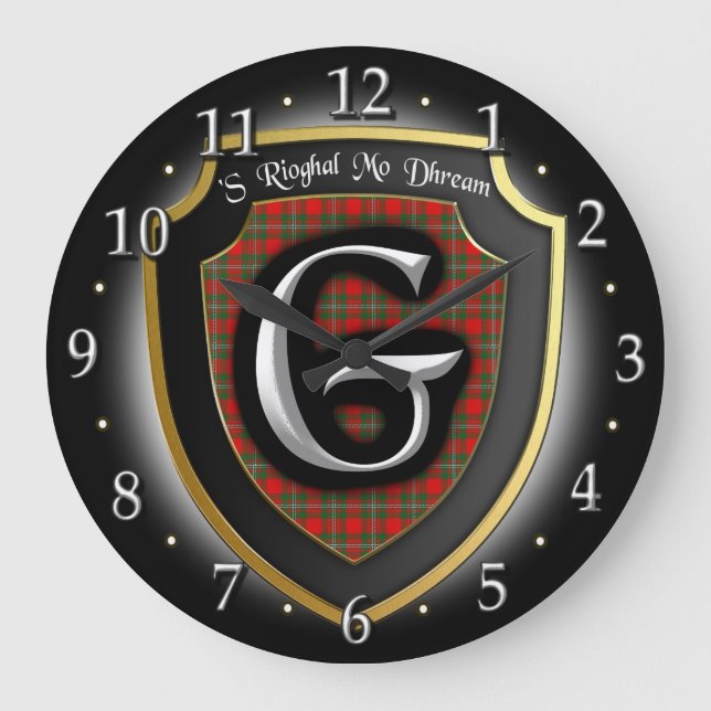Clan Gregor Tartan Clock (Front)