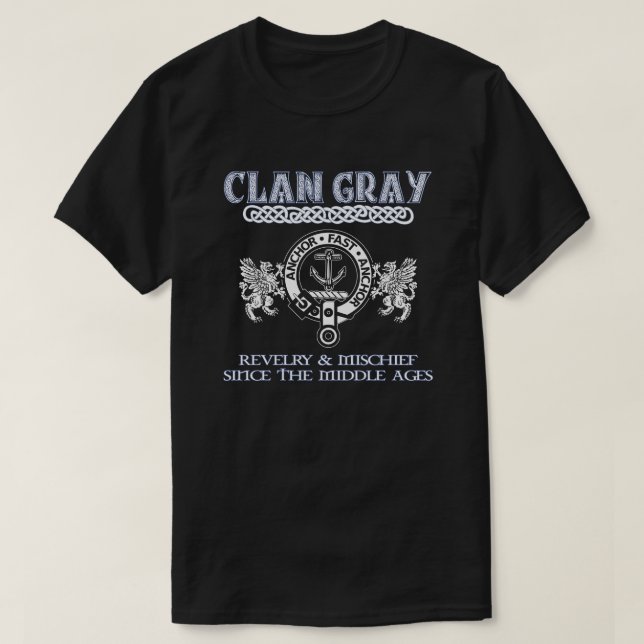 Clan Grey crest Scottish clans Scottish surname T-Shirt (Design Front)