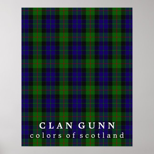 Clan Gunn Colours of Scotland Tartan Poster (Front)