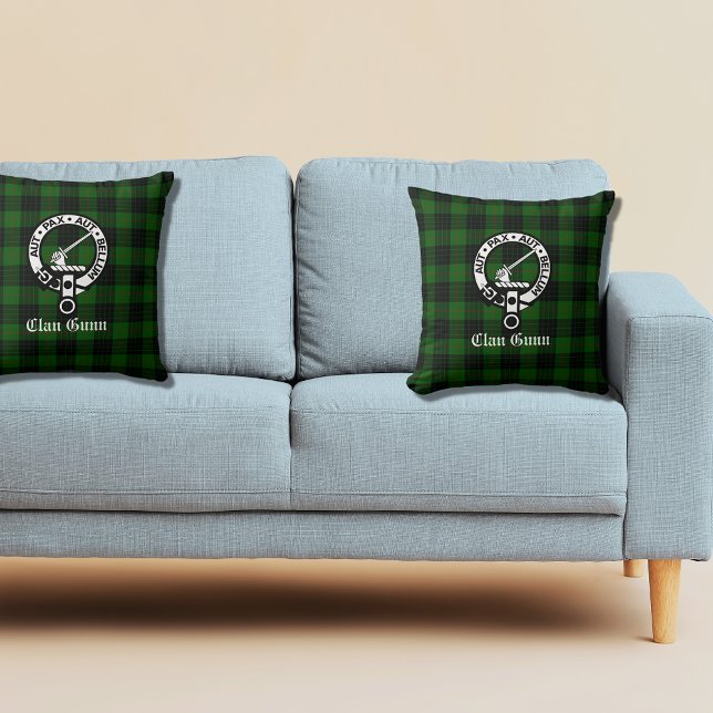 Clan Gunn Crest Badge and Tartan Cushion (Creator Uploaded)