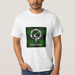 Clan Gunn Crest Badge and Tartan T-Shirt