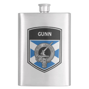 Clan Gunn Crest Hip Flask