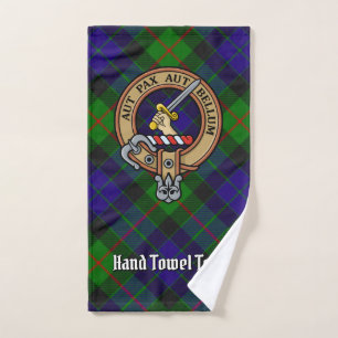 Clan Gunn Crest over Tartan Bath Towel Set