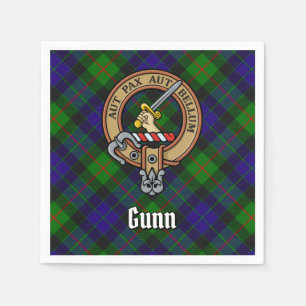 Clan Gunn Crest over Tartan Napkin