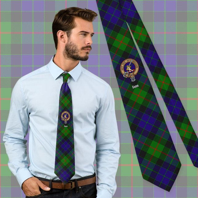 Clan Gunn Crest over Tartan Tie (Creator Uploaded)