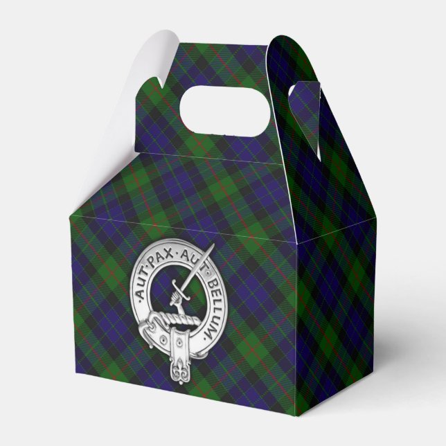 Clan Gunn Crest & Tartan Favour Box (Front Side)