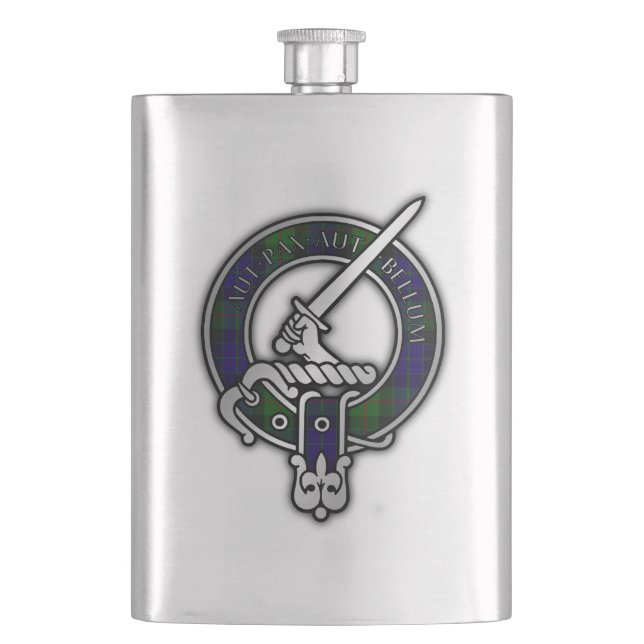 Clan Gunn Crest & Tartan Flask (Front)