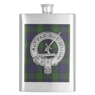 Clan Gunn Crest & Tartan Hip Flask