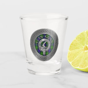 Clan Gunn Crest & Tartan Knot Shot Glass