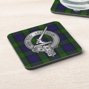 Clan Gunn Crest & Tartan - Old Norse Coaster