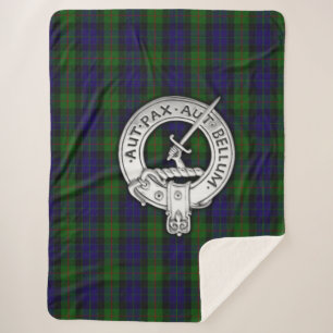Clan Gunn Crest & Tartan Sherpa Blanket
