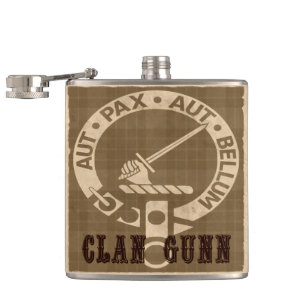 Clan Gunn Sepia Hip Flask
