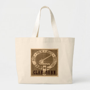 Clan Gunn Sepia Large Tote Bag