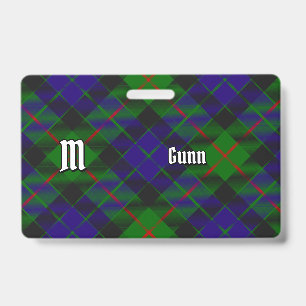 Clan Gunn Tartan Badge ID Badge