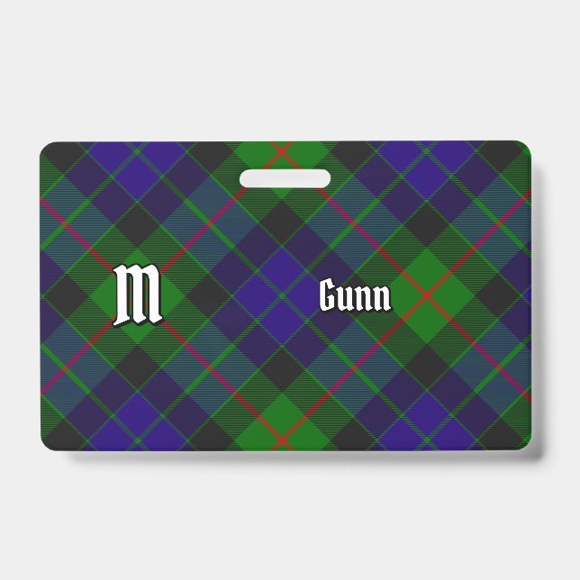 Clan Gunn Tartan Badge ID Badge (Front)