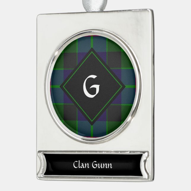 Clan Gunn Tartan Banner Ornament (Left)