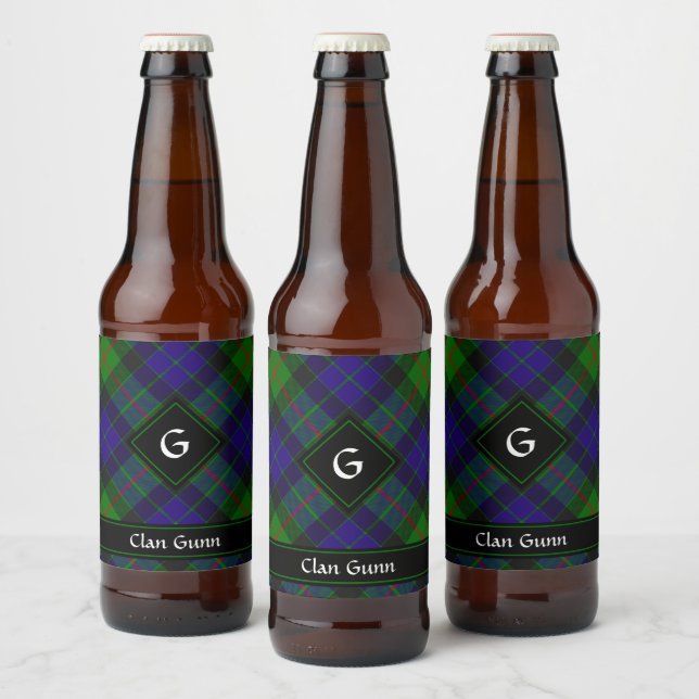 Clan Gunn Tartan Beer Bottle Label (Bottles)