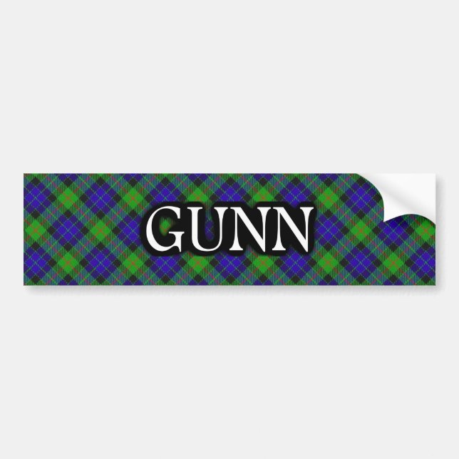 Clan Gunn Tartan Bumper Sticker (Front)
