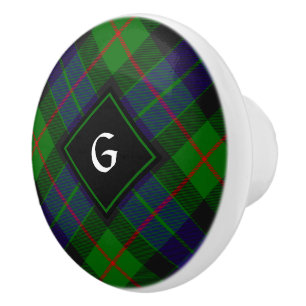 Clan Gunn Tartan Ceramic Knob