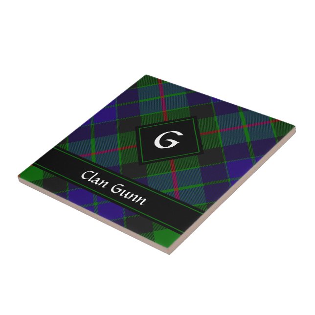 Clan Gunn Tartan Ceramic Tile (Side)