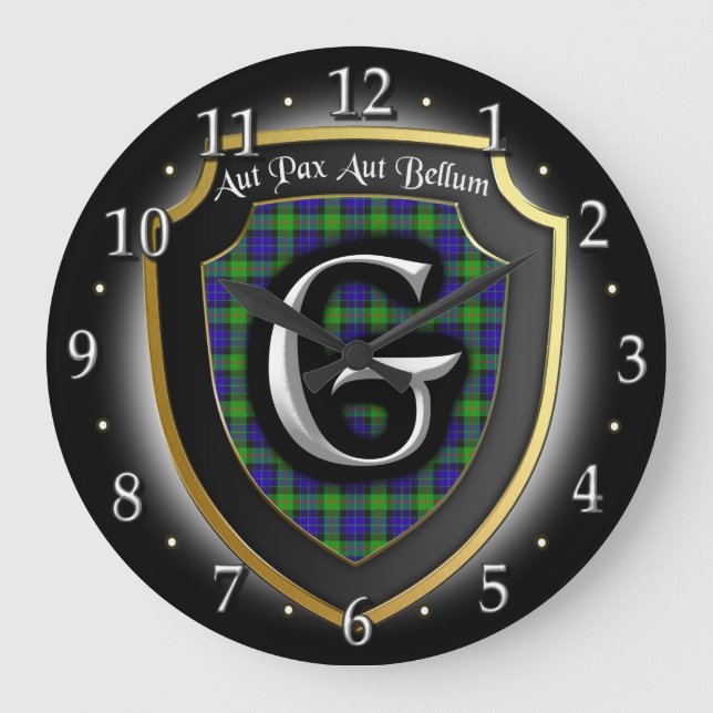Clan Gunn Tartan Clock (Front)