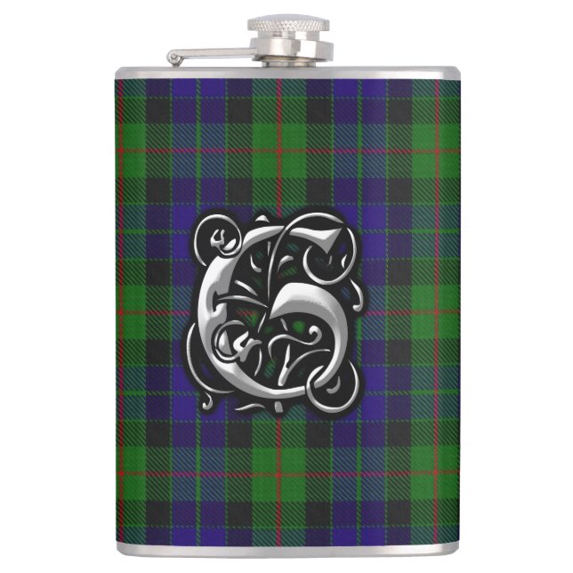 Clan Gunn Tartan Old Scotland Flask (Front)