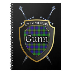 Clan Gunn Tartan Shield & Swords Notebook