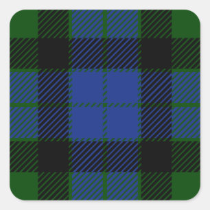 Clan Gunn Tartan Square Sticker