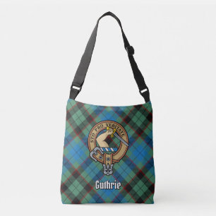 Clan Guthrie Crest over Tartan Crossbody Bag
