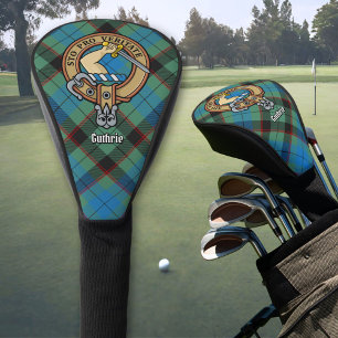 Clan Guthrie Crest over Tartan Golf Head Cover
