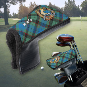 Clan Guthrie Crest over Tartan Golf Head Cover