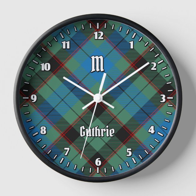 Clan Guthrie Tartan Clock (Front)