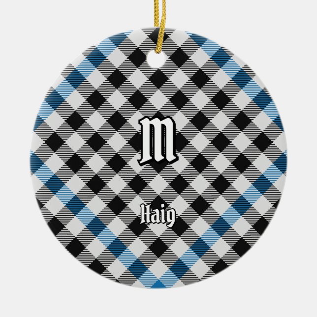 Clan Haig Check Tartan Ceramic Ornament (Front)