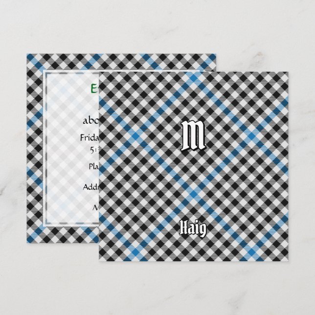 Clan Haig Check Tartan Invitation (Front/Back)