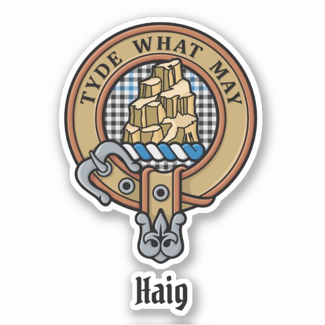 Clan Haig Crest over Check Tartan (Front)