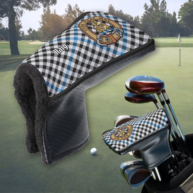 Clan Haig Crest over Check Tartan Golf Head Cover (Creator Uploaded)