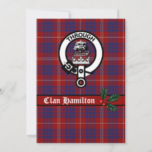 Clan Hamilton Crest and Tartan Christmas Card