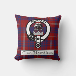 Clan Hamilton Crest and Tartan II Cushion