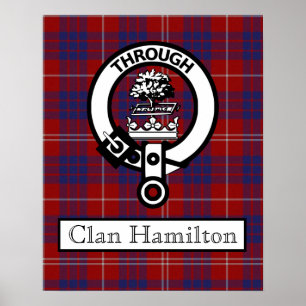 Clan Hamilton Crest and Tartan II Poster