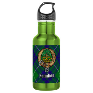 Clan Hamilton Crest over Hunting Tartan 532 Ml Water Bottle