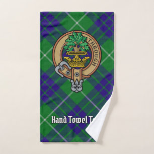 Clan Hamilton Crest over Hunting Tartan Bath Towel Set