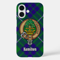 Clan Hamilton Crest over Hunting Tartan