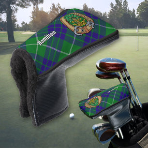 Clan Hamilton Crest over Hunting Tartan Golf Head Cover