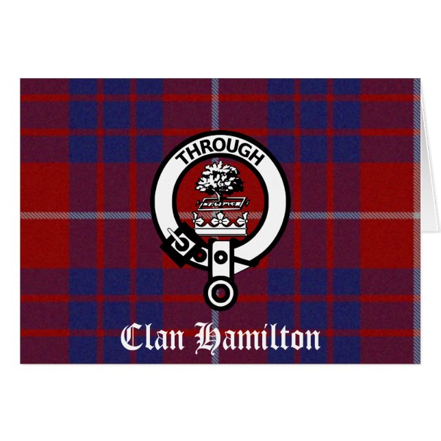 Clan Hamilton Crest & Tartan (Front Horizontal)