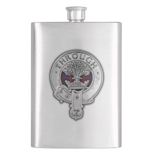 Clan Hamilton Crest & Tartan Hip Flask