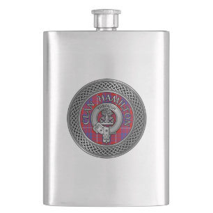 Clan Hamilton Crest & Tartan Knot Flask