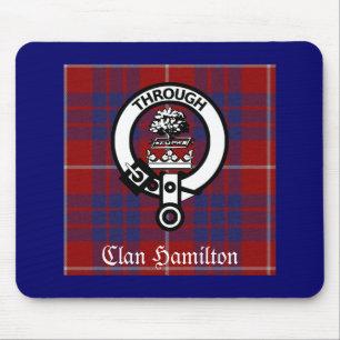 Clan Hamilton Crest & Tartan Mouse Pad